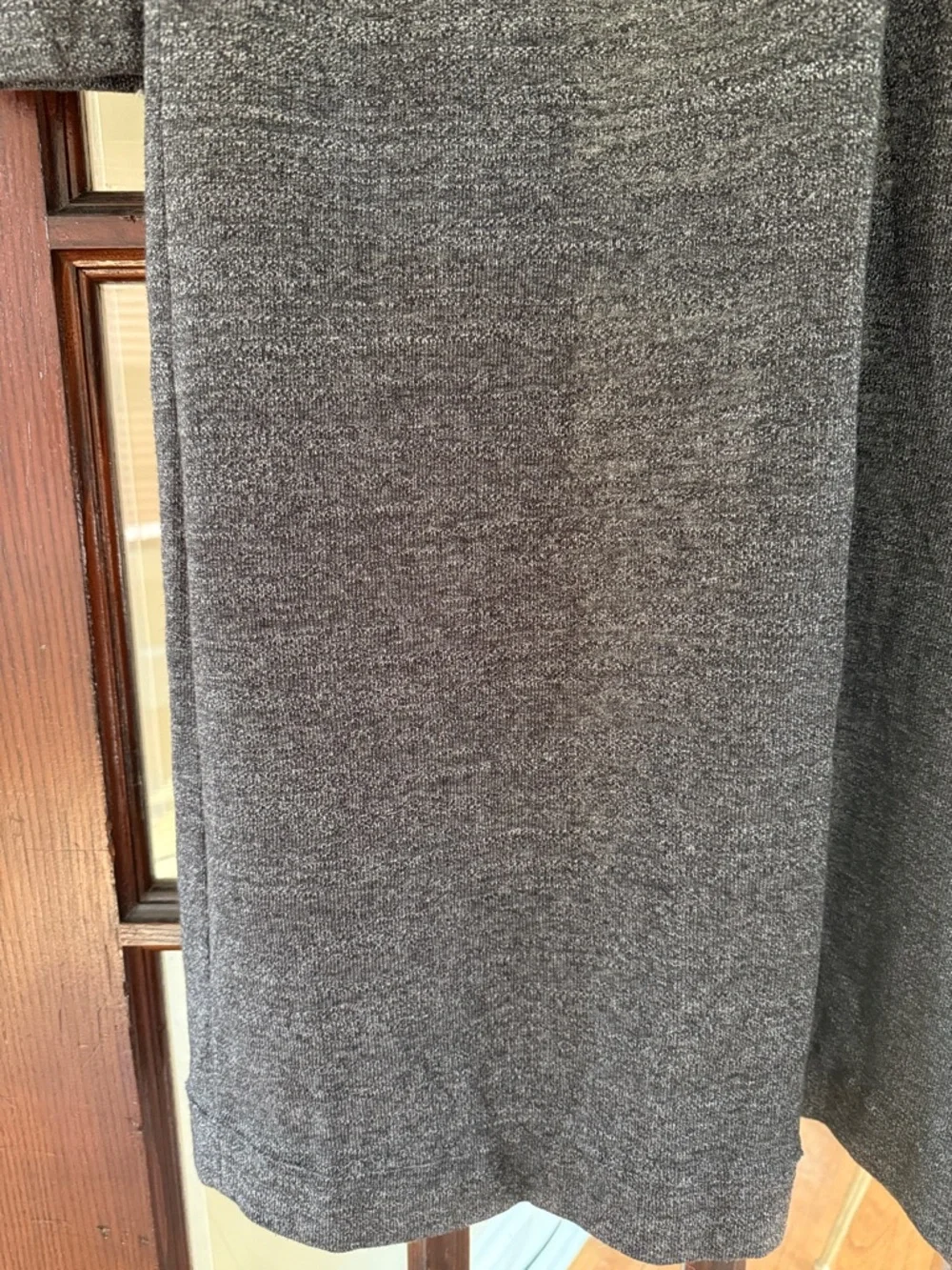 Long Open-Front Duster Cardigan in Heather Gray - Picture 6 of 6